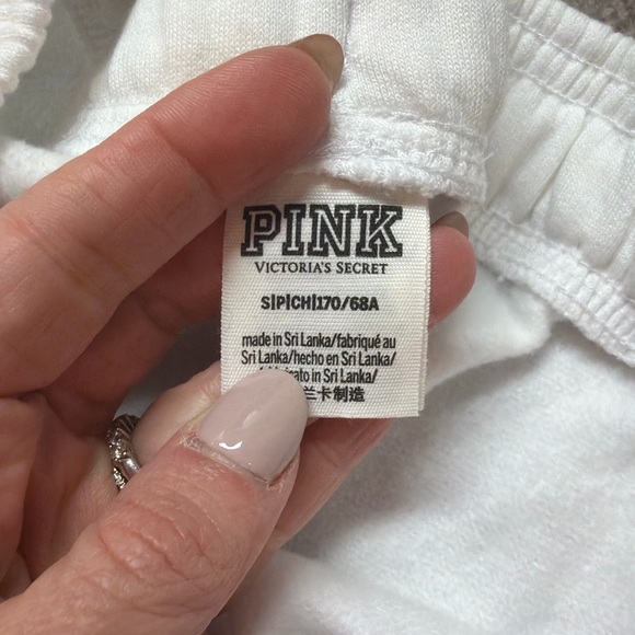Victoria’s Secret PINK Rainbow Logo Matching Set White Pullover & Joggers  0721 - Picture 7 of 7